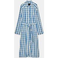 Zara - Gingham Check Trench Coat - Blue/White - Xl - Woman | Zara UK