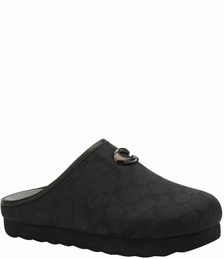 COACH Hadley Signature Logo Print Jacquard Clogs | Dillard's | Dillard's