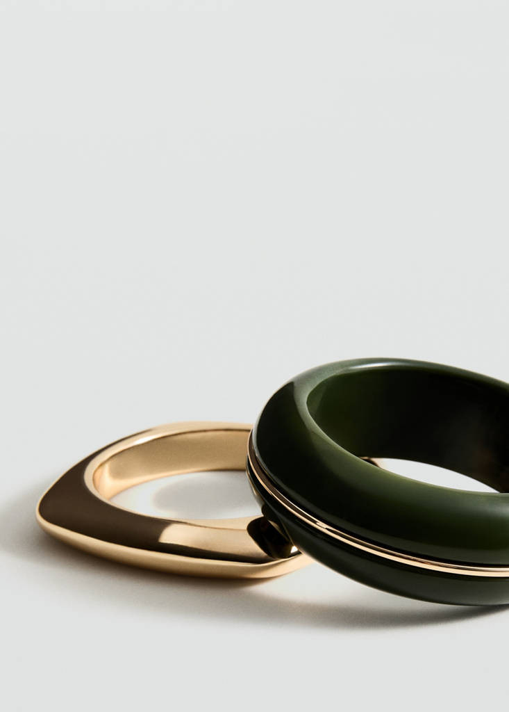 Set of combined rigid bracelets gold - Woman - One size - MANGO | Mango (US/MX/AU)