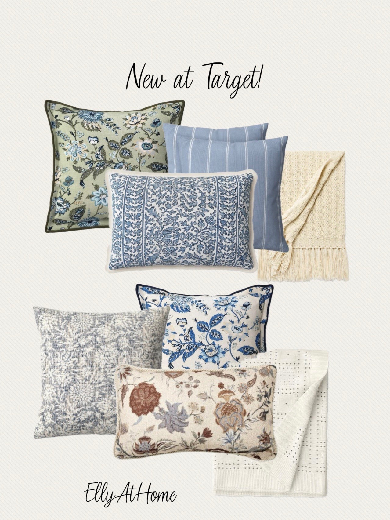 New throw pillows and throw blanket at Target! Pretty blues!

#LTKHome