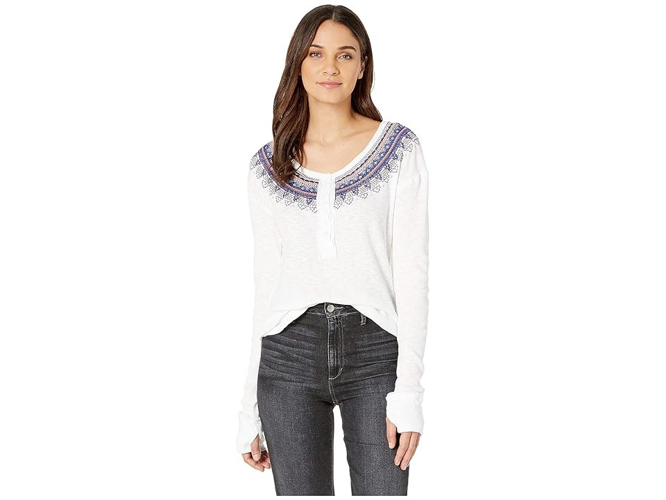 Free People Fair Isle Thermal (White) Women's Clothing | Zappos