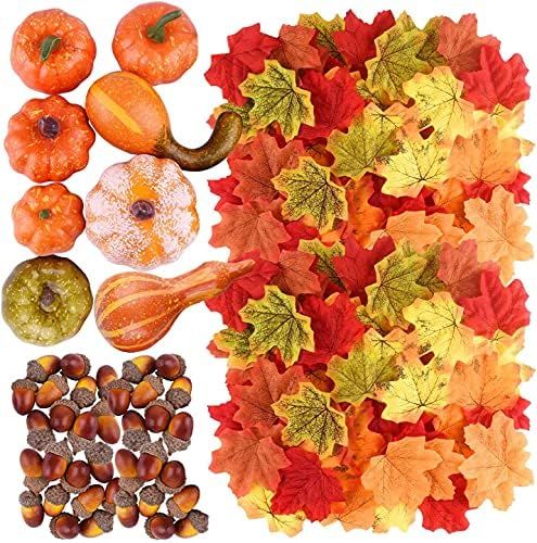 KKS 72Pcs Artificial Pumpkins Autumn Decoration Set,Harvest Lifelike Pumpkin Fake Foam Pumpkin fo... | Amazon (UK)