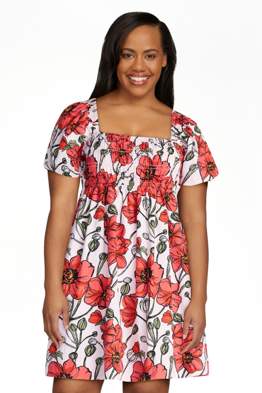 Free Assembly Women's and Women's Plus Puff Sleeve Peasant Mini Dress, Sizes XS to 4X | Walmart (US)