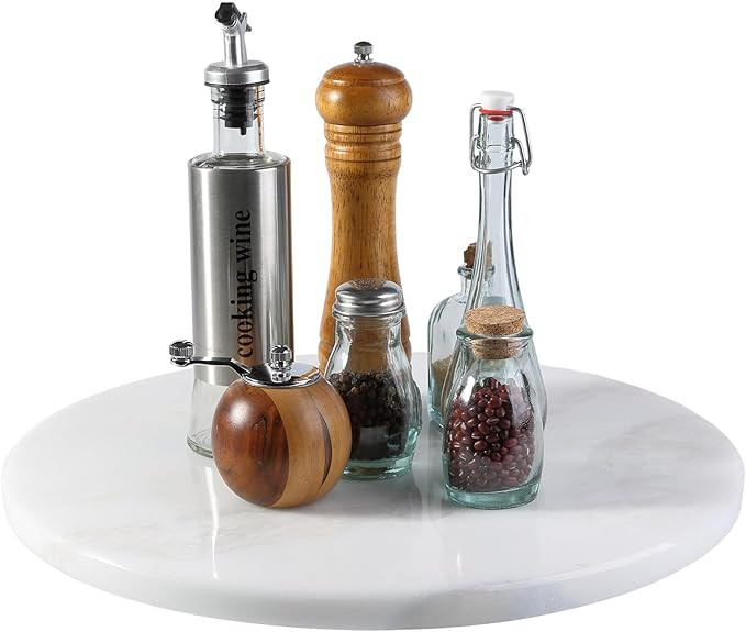 Marble Lazy Susan, 16 in Lazy Susan Turntable Organizer for Cabinet Pantry Kitchen Countertop Fri... | Amazon (US)