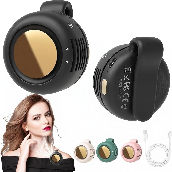 Portable Silent Mini Bladeless Fan Clip On, Small Fan Clip on for Shirt & Waist, Adjustable 3-Spe... | Amazon (US)