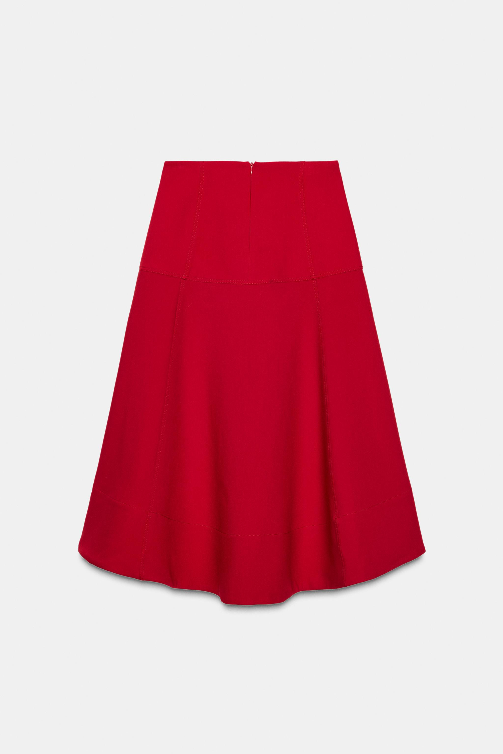 ZW COLLECTION CAPE MIDI SKIRT | Zara US
