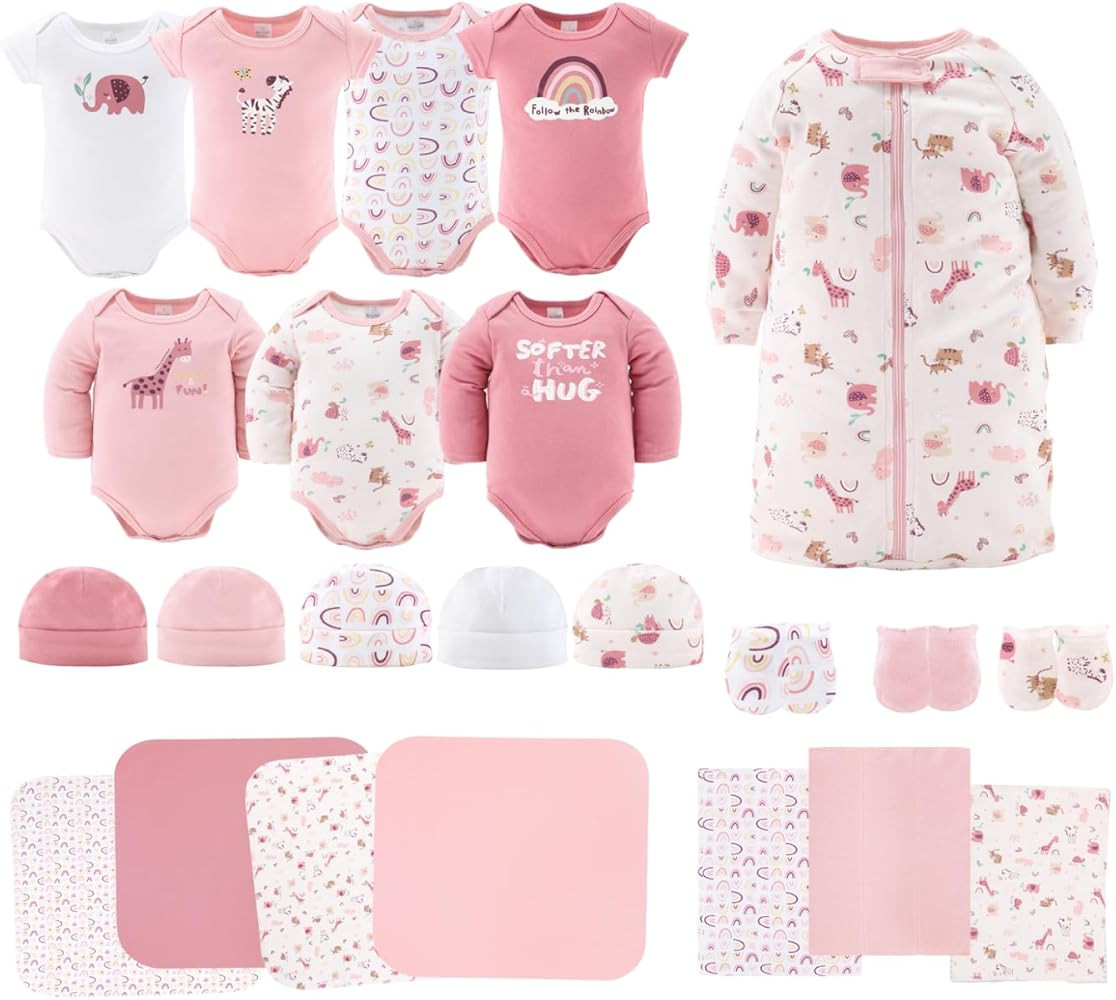 The Peanutshell Baby Layette Gift Set for Girls - 23 Piece New Born Girl Gift Set, Baby Clothes &... | Amazon (US)