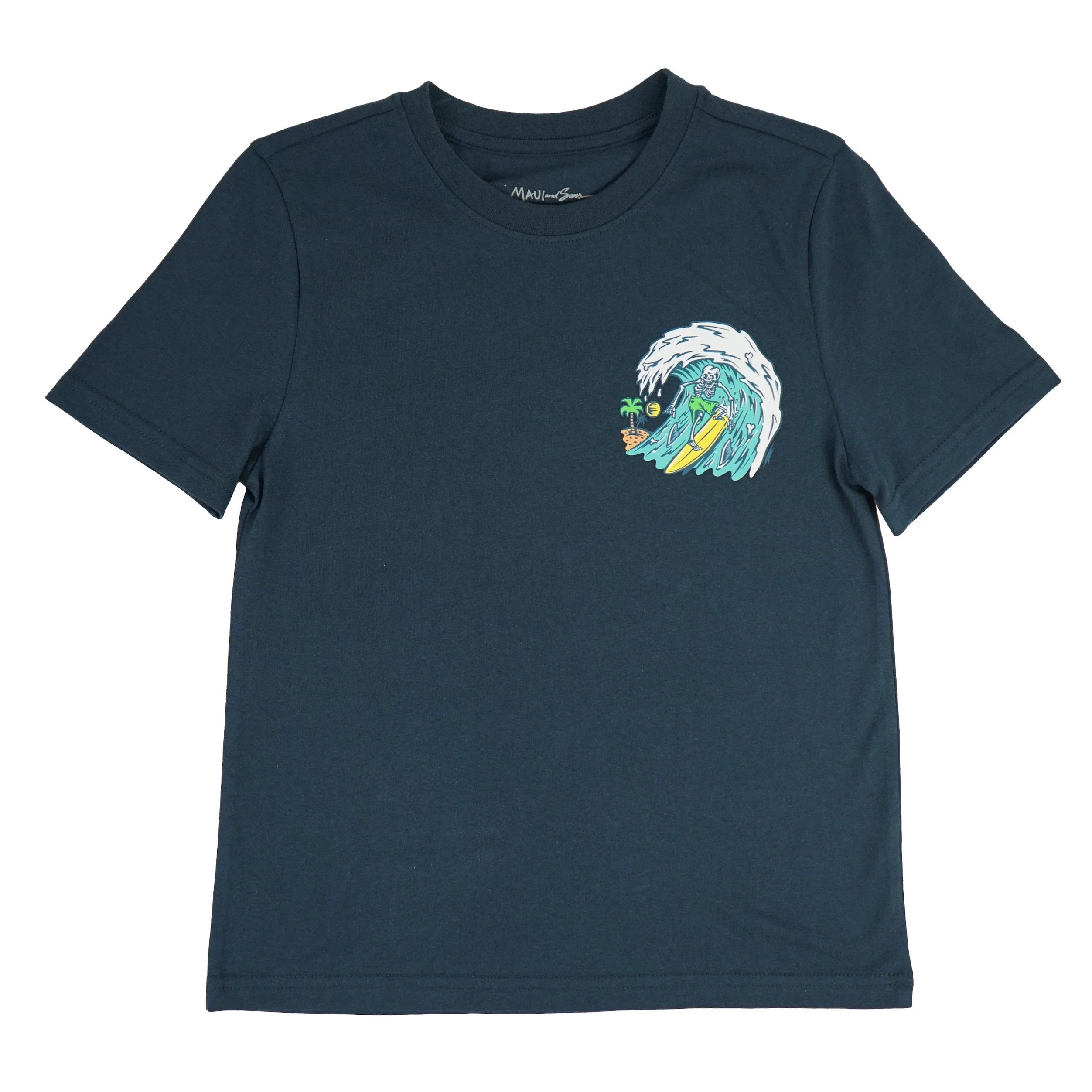 Maui and Sons Boys T-Shirt, Never Stop Graphic Tee, Navy, Casual Everyday Surfwear - Walmart.com | Walmart (US)