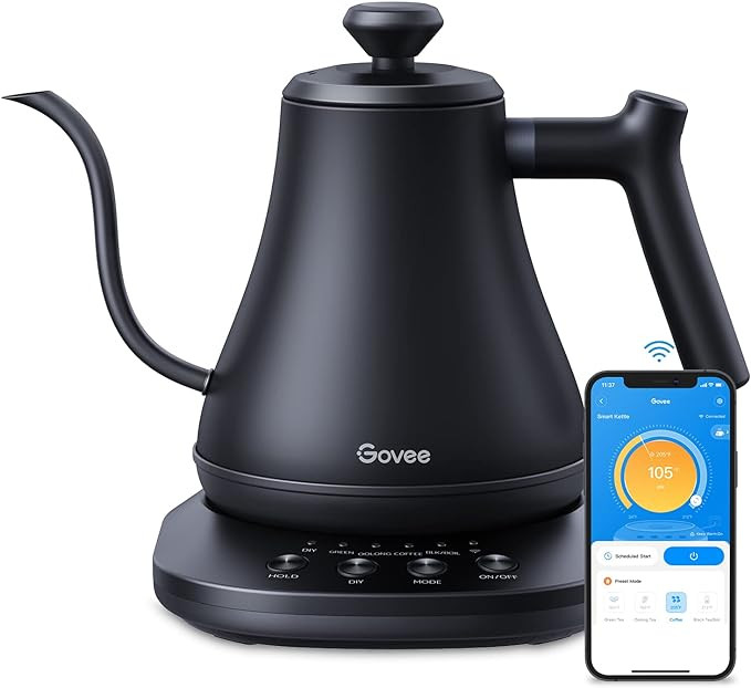 Govee Smart Electric Kettle, WiFi Variable Temperature Gooseneck Pour Over Kettle and Tea Kettle,... | Amazon (US)