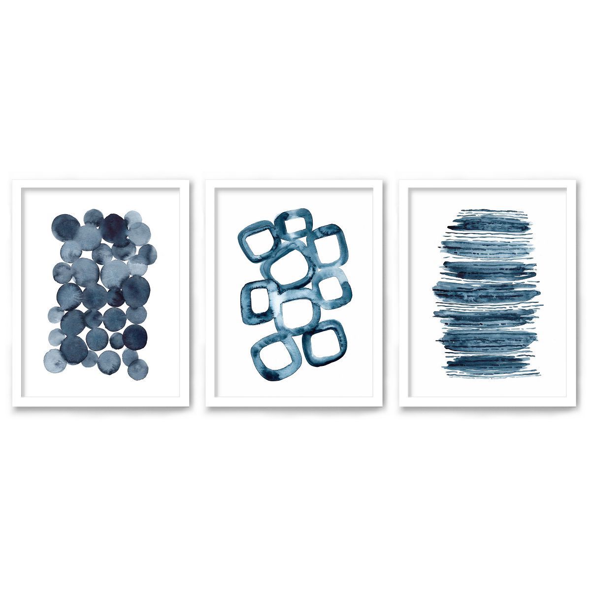 Americanflat Abstract Modern (Set Of 3) Triptych Wall Art Watercolor Shapes By Lisa Nohren - Set ... | Target
