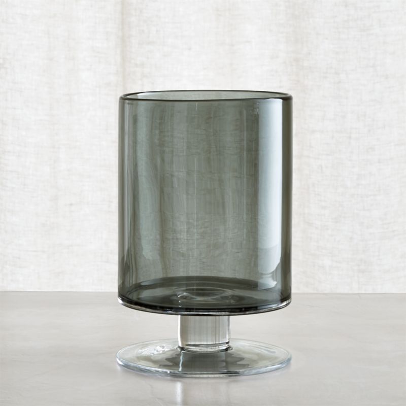 London Small Smoke Hurricane Candle Holder | Crate & Barrel