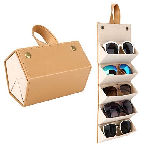 Sunglasses Organizer with 5 Slots, Travel Glasses Case Storage Portabl… | Amazon (US)