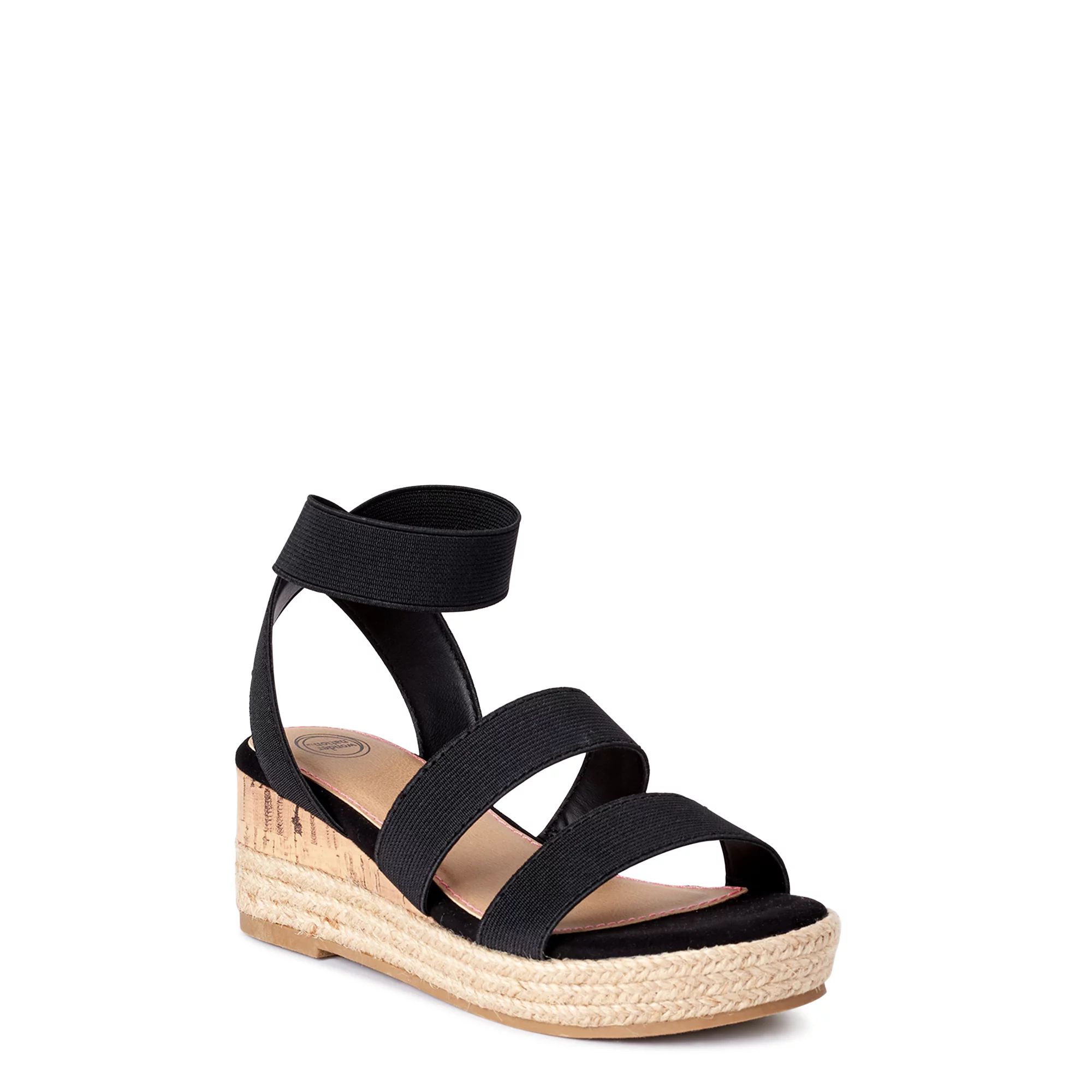 Wonder Nation Elastic Wedge Sandals (Little Girls & Big Girls) | Walmart (US)