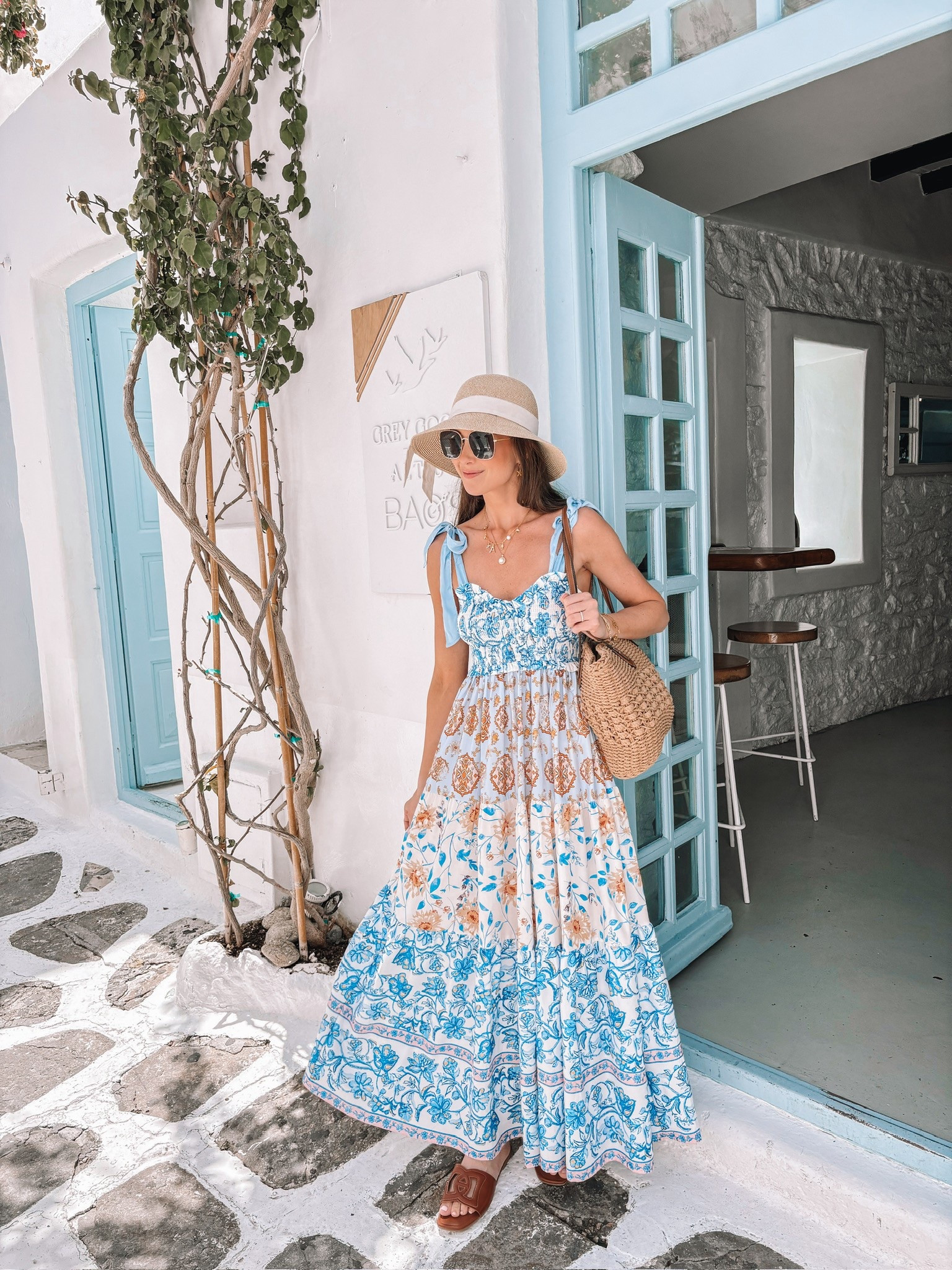 Wore this adorable Amazon dress while in Mykonos, Greece! Such good quality and comes in other colors.  Wearing a small. Very lightweight and breathable.  

Amazon, summer outfits, Greece outfits, travel, vacation outfits.