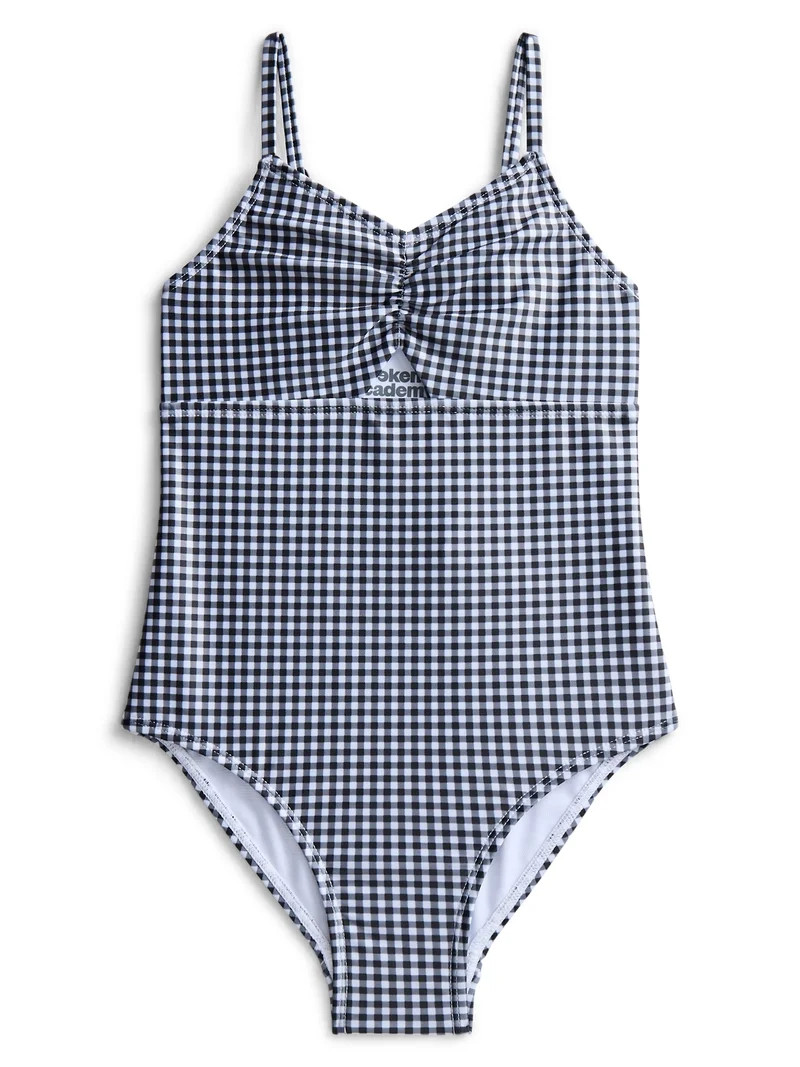 Weekend Academy Girls One Piece Keyhole Swimsuit, Sizes 4-18 | Walmart (US)