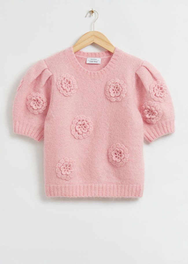 Rose-Appliqué Knit Top | & Other Stories US