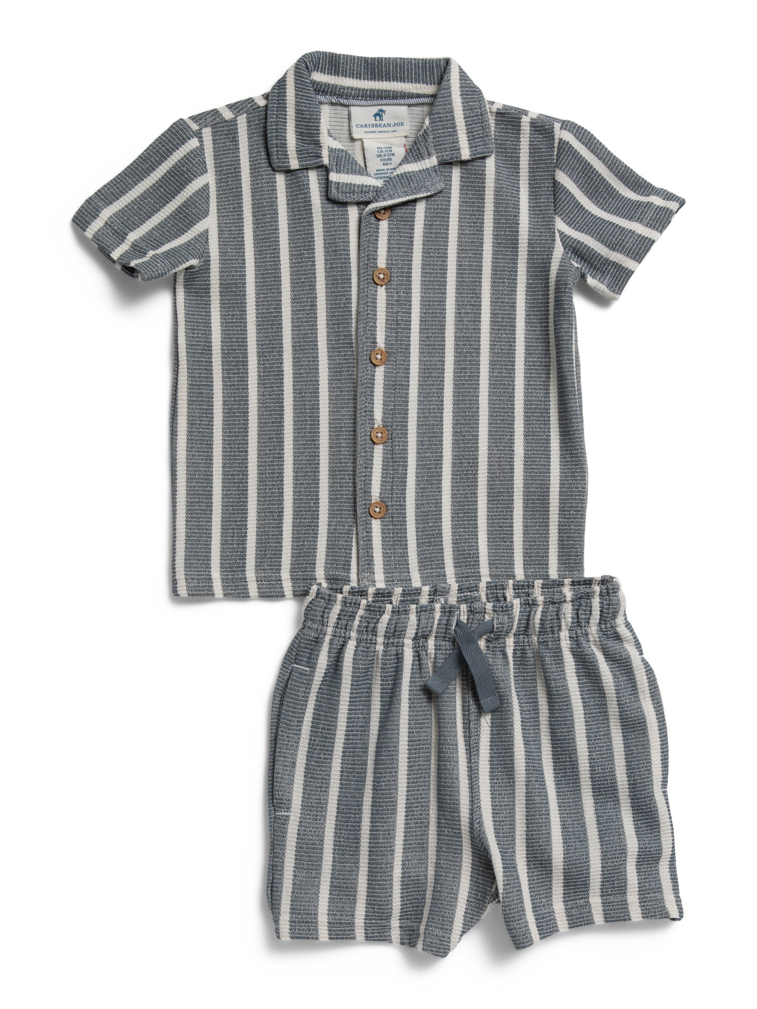 2pc Toddler Boys Crochet Button Up And Shorts Set | TJ Maxx