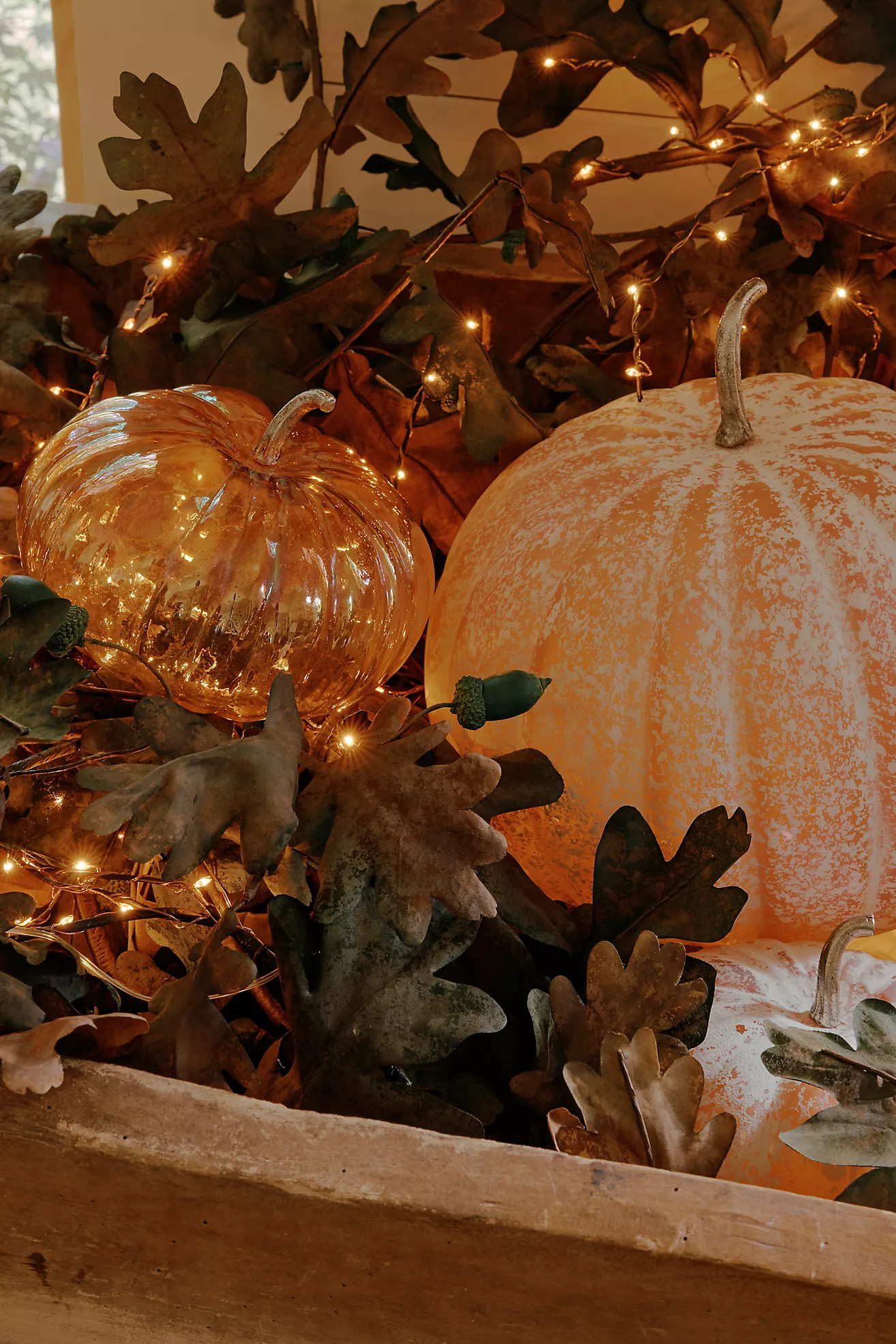Frosted Glass Pumpkin, 7" | Anthropologie (US)