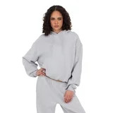 Forever 21 Women's Heather Grey Loungewear Cropped Hoodie, Elastic Hem Design for Cozy Lounging, XS | Walmart (US)
