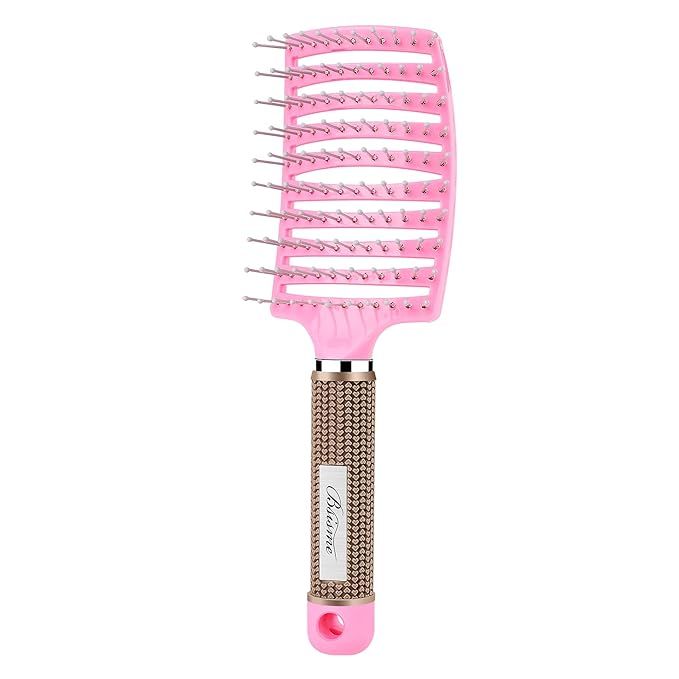 Hair Brush, Curved Vented Brush Faster Blow Drying, Professional Curved Vent Styling Hair Brushes... | Amazon (US)