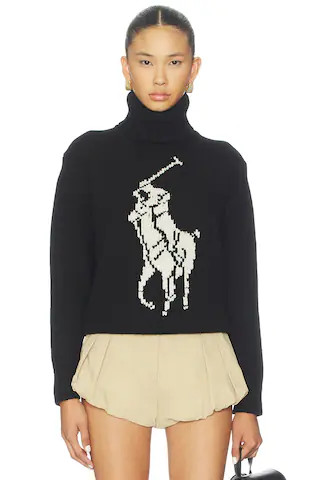Polo Ralph Lauren Wool Turtleneck in Polo Black & Authentic Cream from Revolve.com | Revolve Clothing (Global)