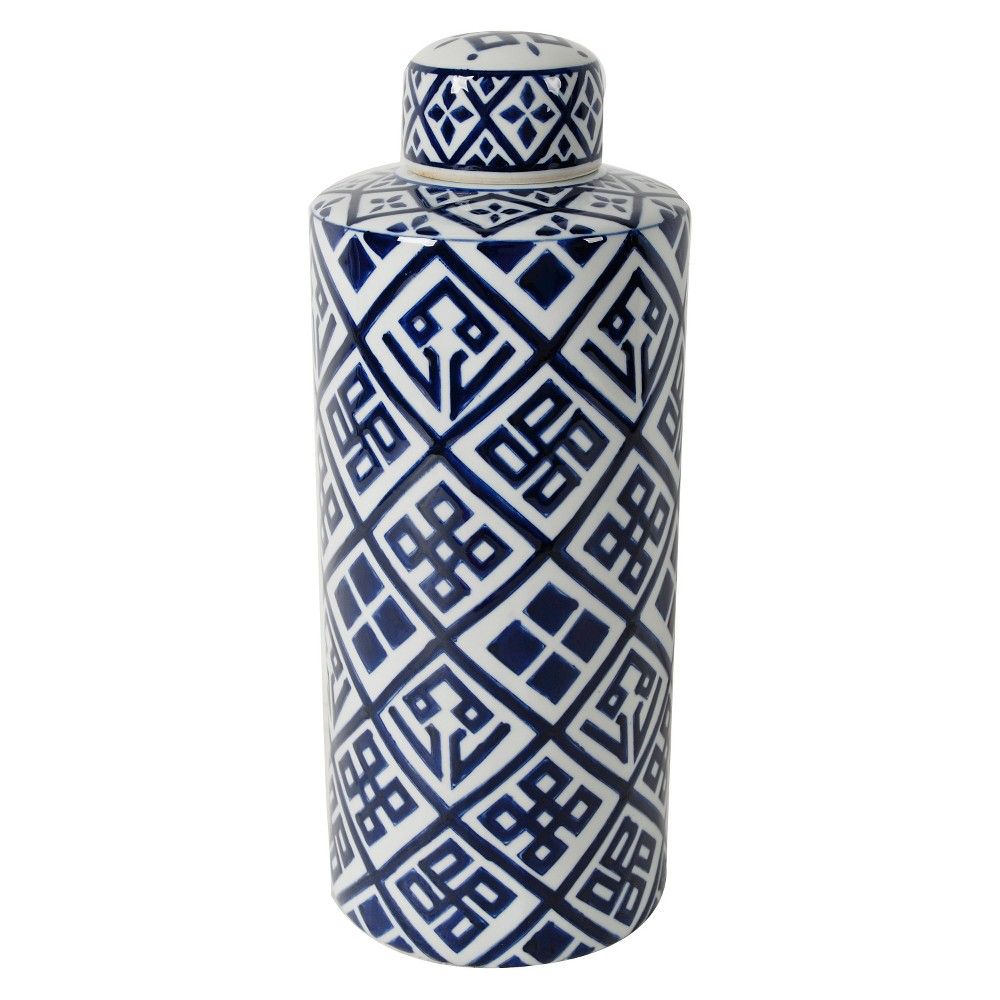 Valora Blue and White Cylinder Jar - Medium - A&b Home | Target