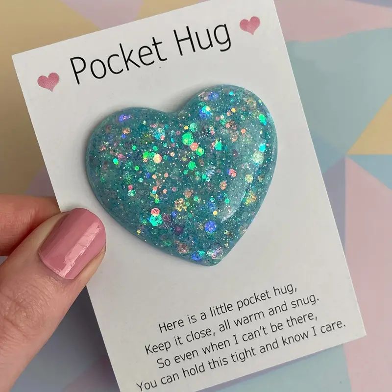 1pc, Pocket Hugging Heart Pocket Hugging Love Gift Small Hug Decoration Glass Heart Glitter Heart... | Temu Affiliate Program