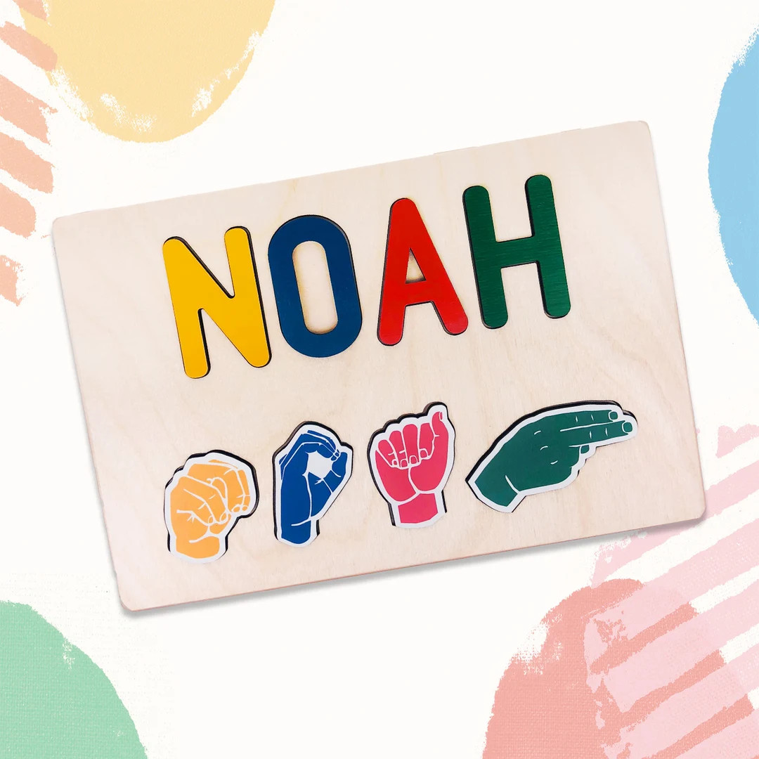 Wooden ASL Name Puzzle Child Safe Independently Tested - Etsy | Etsy (US)