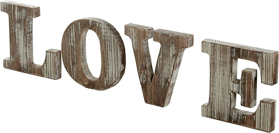 MyGift Decorative Wooden Freestanding Love Cut Out Letters Sign for Wedding Decor, Distressed Tor... | Amazon (US)