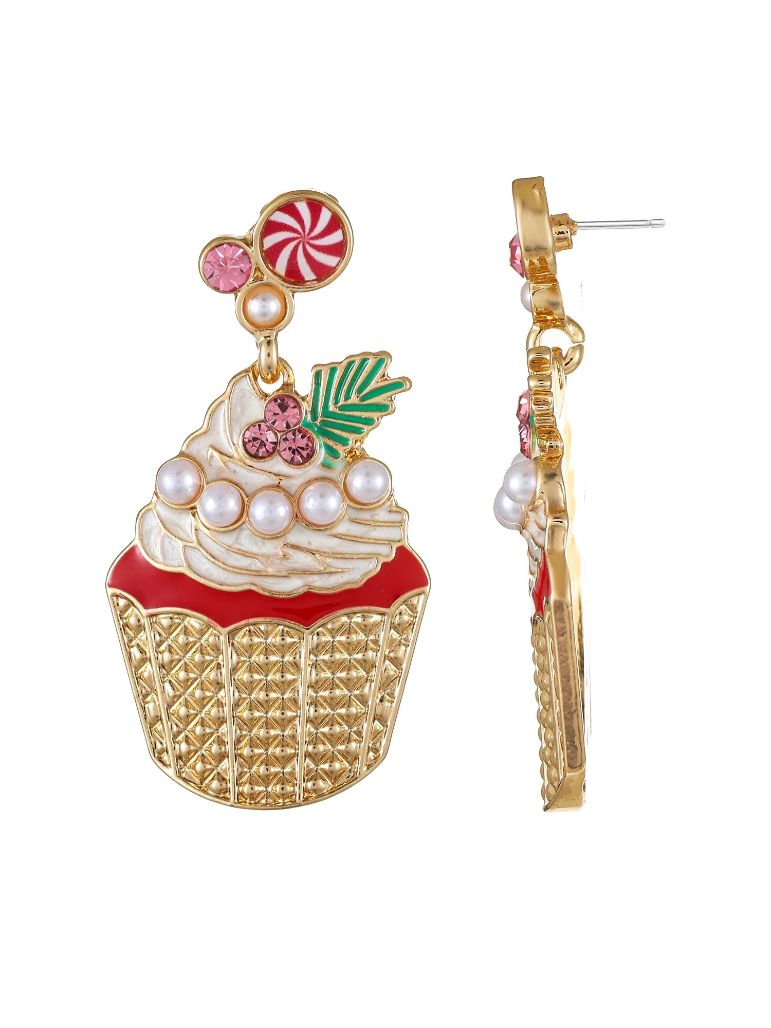 Packed Party Christmas Cupcake Earrings - Walmart.com | Walmart (US)