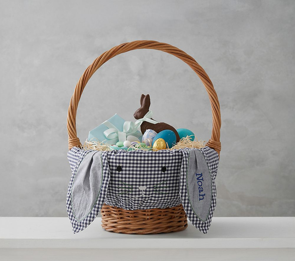 Gingham Bunny Face Easter Basket Liners | Pottery Barn Kids