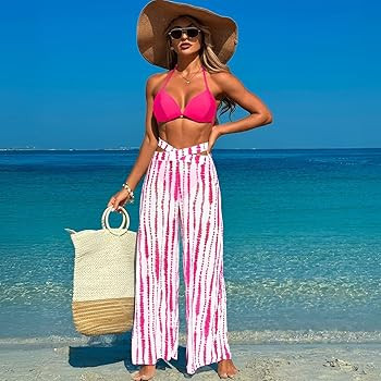 Sexy Bikini Set with Cover Up Pants Swimwear for Beach and Hot Spring Bathing Suit for Women | Amazon (US)
