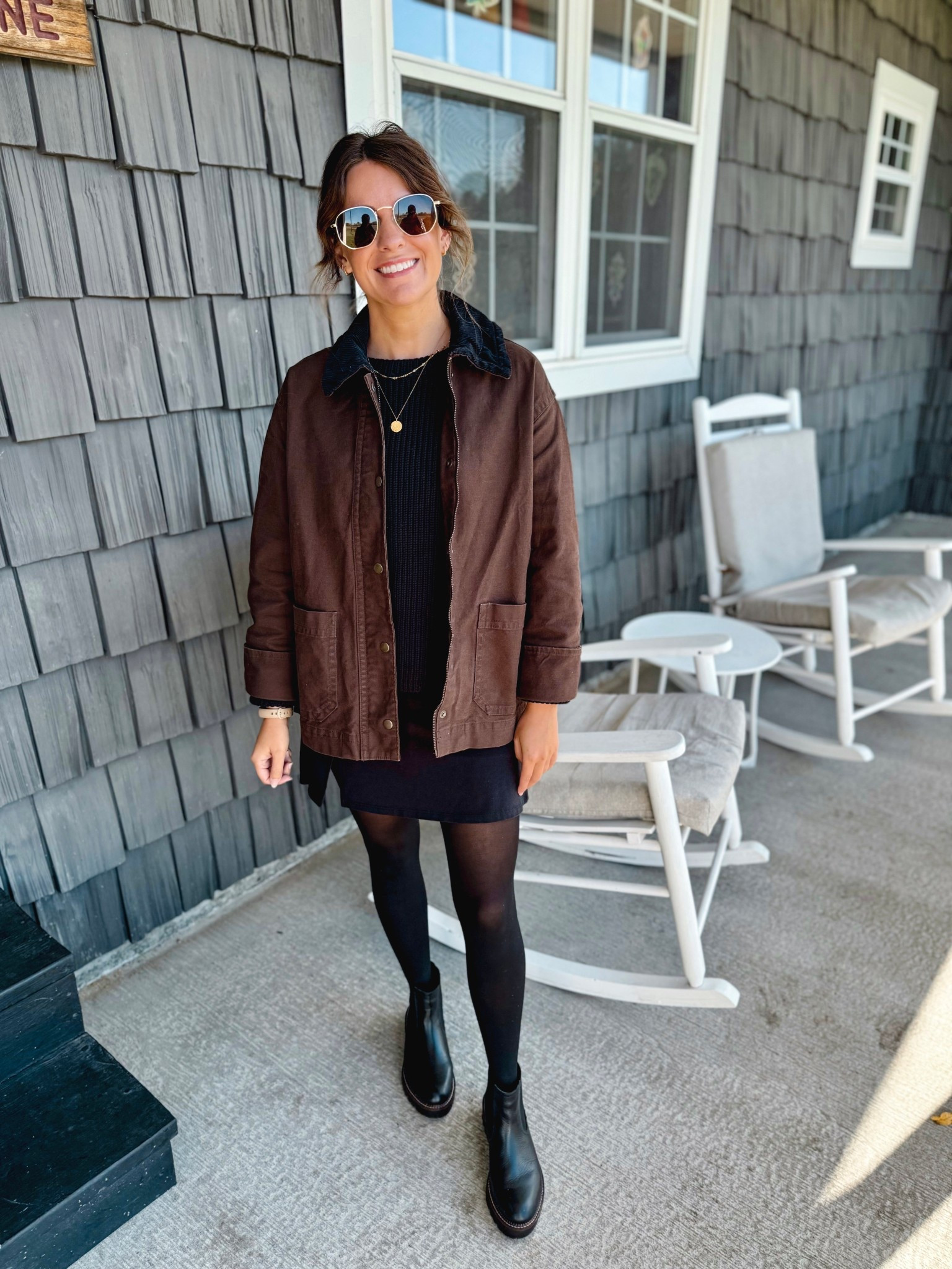 Wearing small in my sweater, xs in my jacket, my skort is older so I linked similar ones. My boots are size 6.5. My tights are great—I’ve had for 3 years and no rips or tears!

#LTKPetite #LTKSeasonal #LTKFindsUnder100
