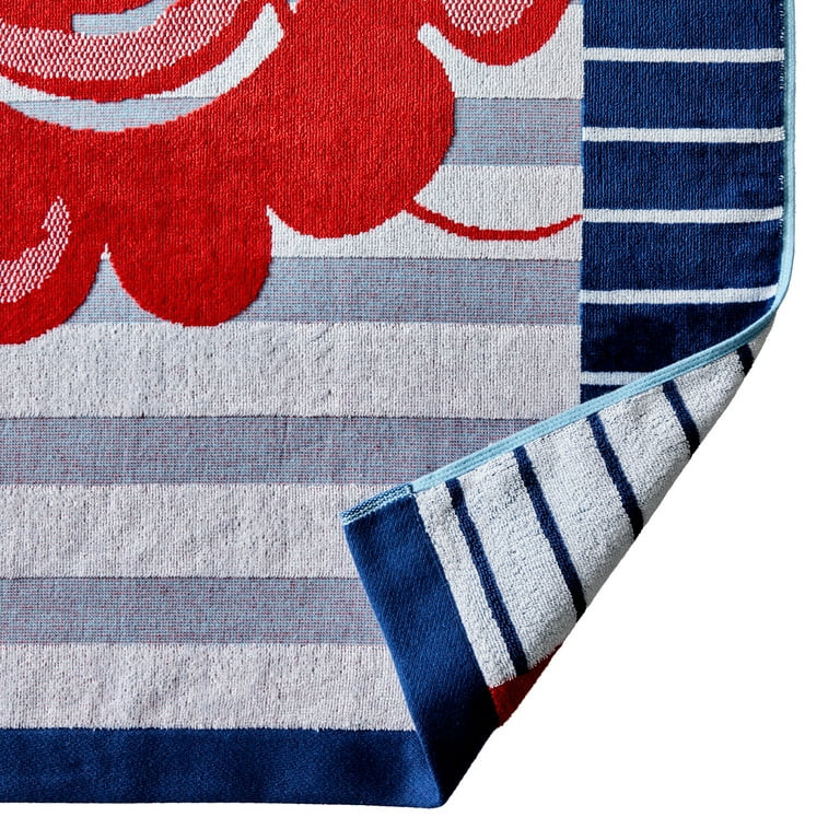 Better Homes & Gardens Coastal Lobster Striped Cotton-Blend Beach Towel | Walmart (US)