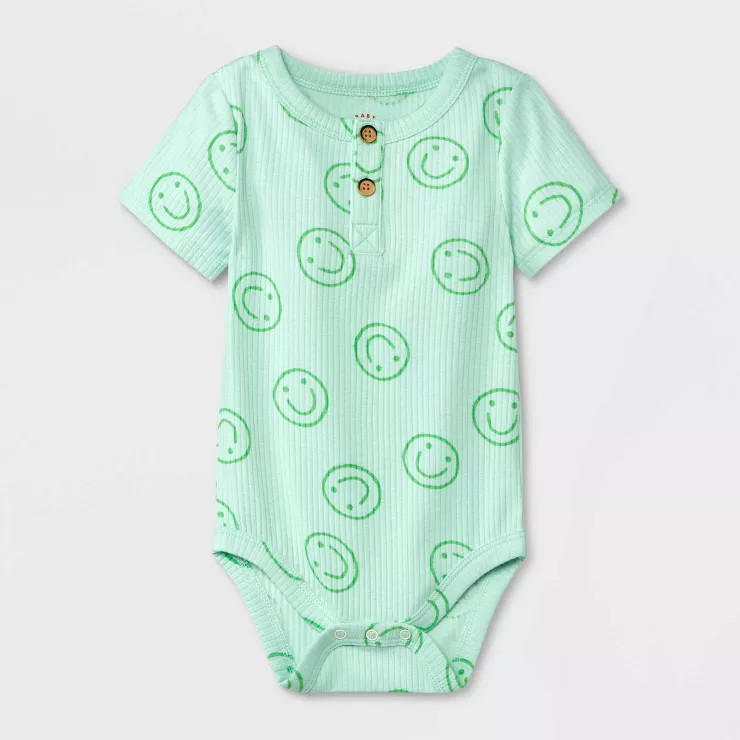 Baby Ribbed Henley Short Sleeve Bodysuit - Cat & Jack™ | Target