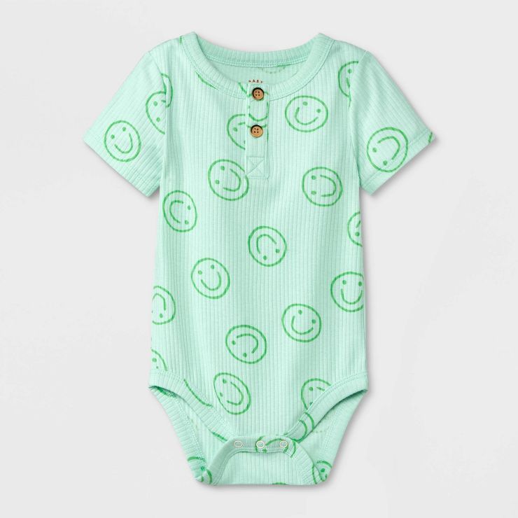 Baby Ribbed Henley Short Sleeve Bodysuit - Cat & Jack™ | Target