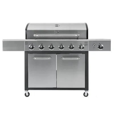 Kenmore 6 - Burner Free Standing Liquid Propane 73000 BTU Gas Grill with Side Burner and Cabinet | Wayfair North America