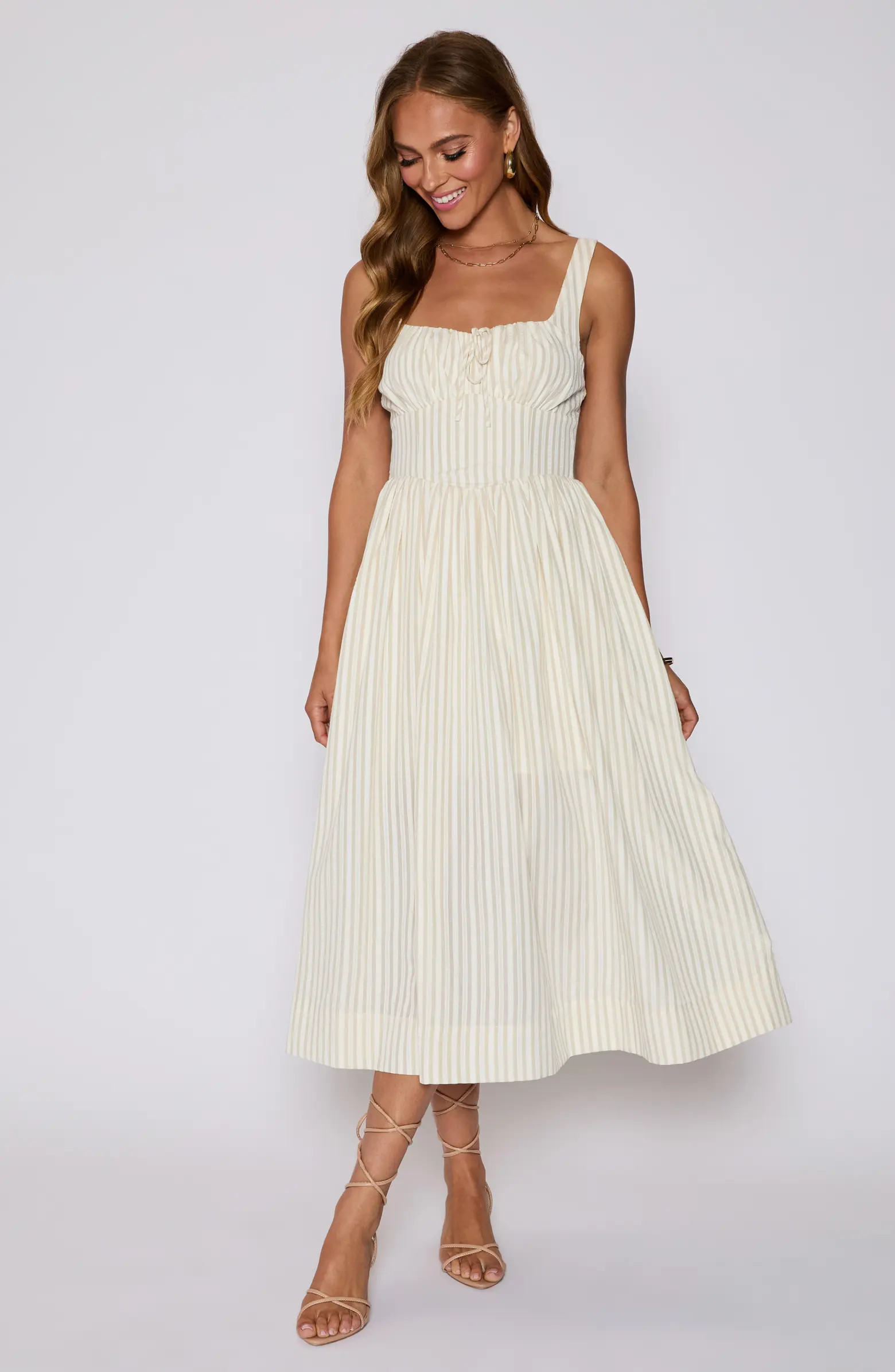 Callie Fit & Flare Milkmaid Sundress | Nordstrom