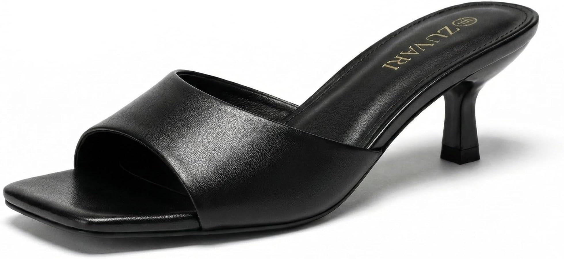 Women's Kitten Heels Sandals Square Open Toe Stiletto 2 Inch Low Heel Mules Dressy Slides Comfort... | Amazon (US)