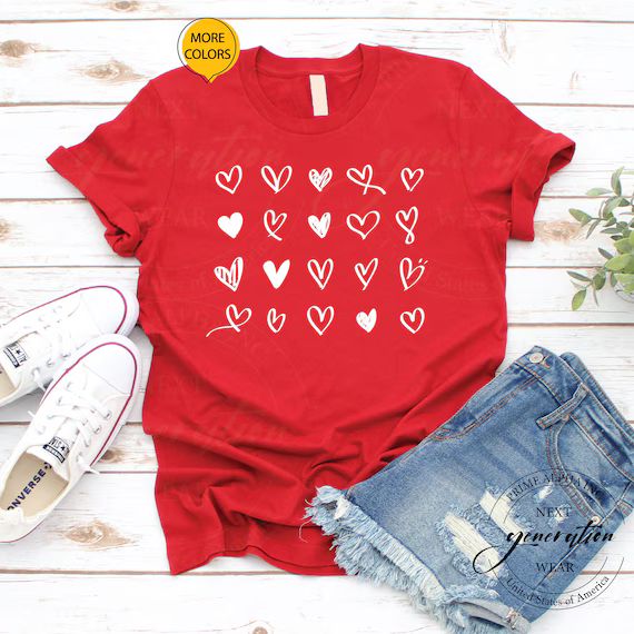 Valentines Day Shirt Heart Shirt Valentines Day Shirts for | Etsy | Etsy (US)