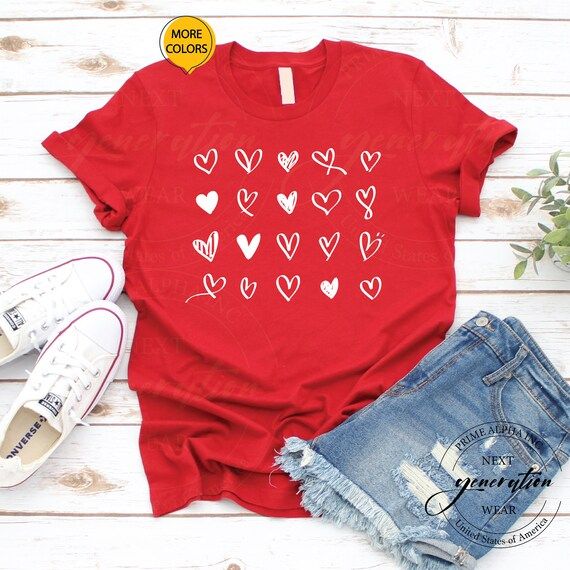 Valentines Day Shirt Heart Shirt Valentines Day Shirts for | Etsy | Etsy (US)