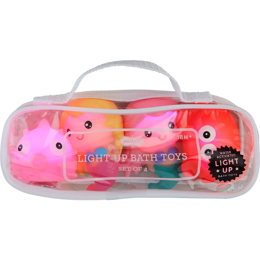 Mud Pie Set of 4 Mermaid Light Up Bath Toys in Pink at Nordstrom | Nordstrom