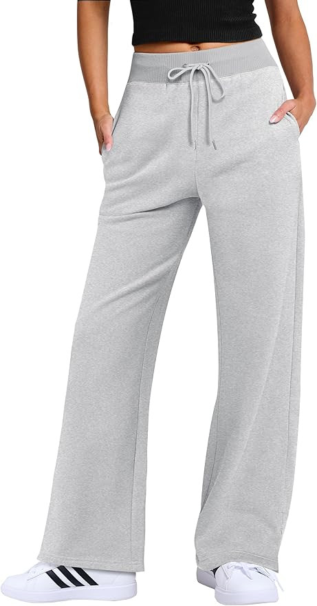 ANRABESS Women's Sweatpants Straight Leg High Waist Casual Drawstring Sweat Pants Workout Athleti... | Amazon (US)