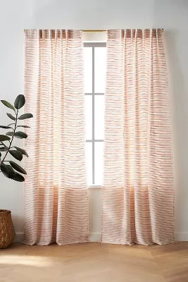 Luxe Linen Blend Woven Curtain | Anthropologie (US)
