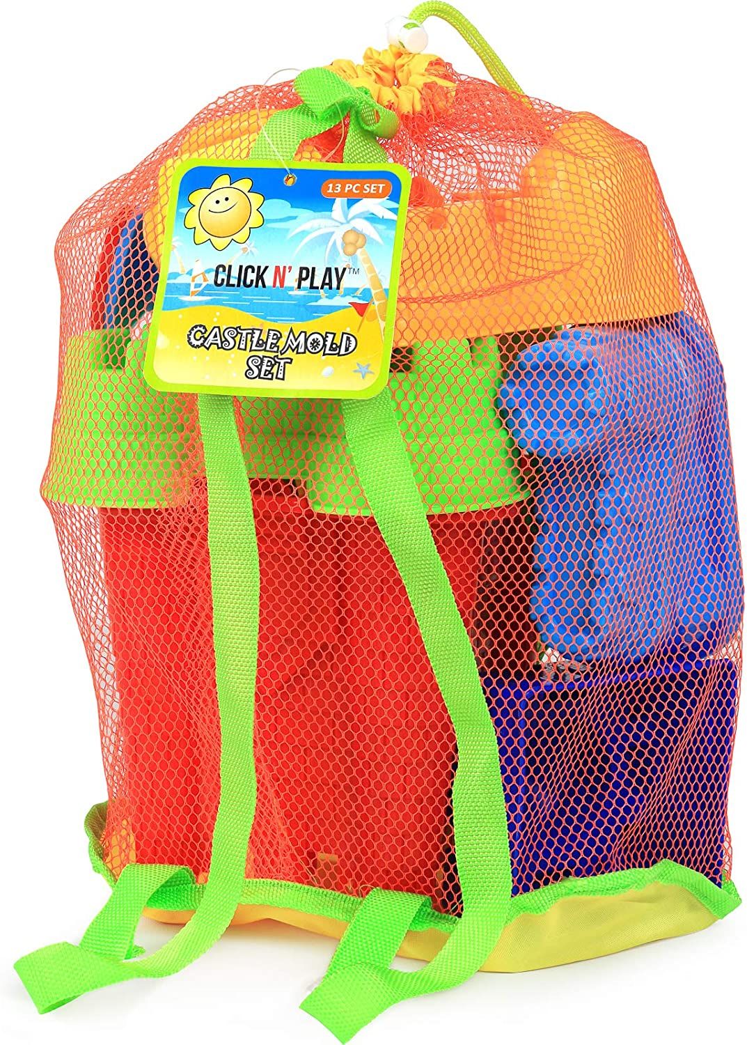 Click N' Play Beach Toys for Kids 3-10 - 13 Piece Sand Toys Including Sand Bucket, Watering Can, ... | Amazon (US)
