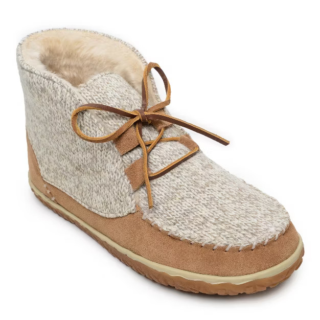 Minnetonka Women's Suede Torrey Laceup Bootie Bootie Slippers | Target