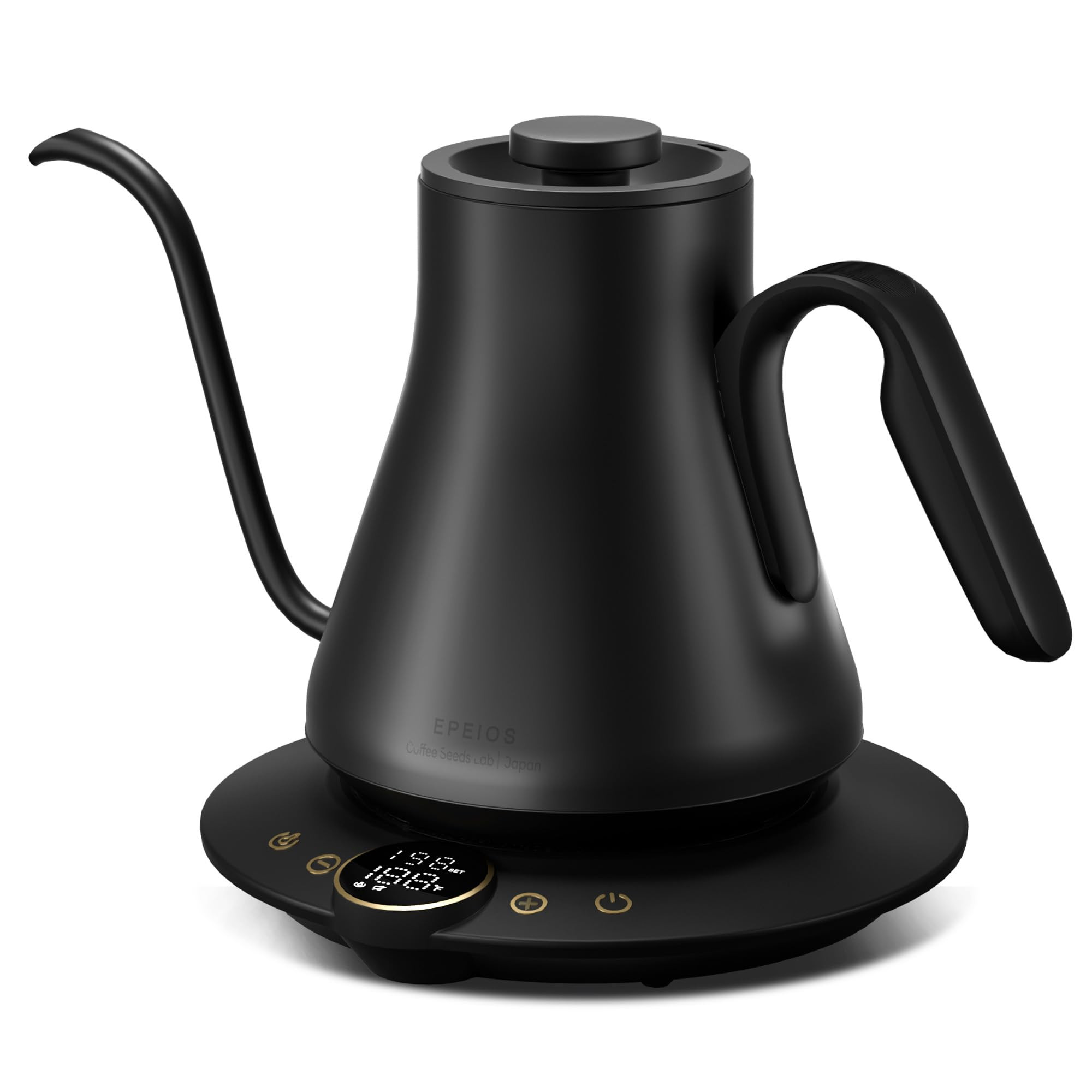 Gooseneck Electric Kettle with ±1℉ Temperature Control for Pour Over Coffee & Tea, Quick Heating, BPA-Free Stainless Steel, Built-in Brew Timer, 1500W/0.9L (Ebony Black) | Amazon (US)