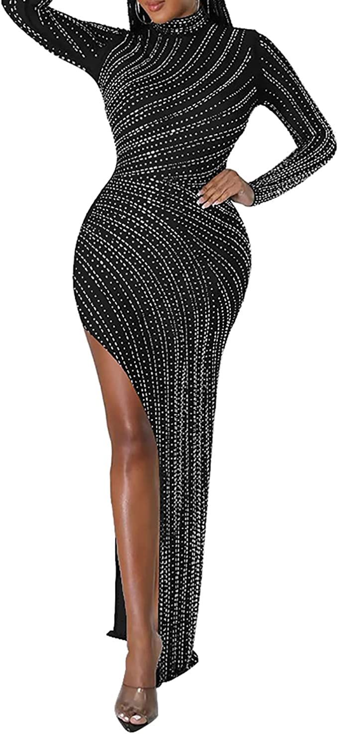 Women Sexy Hot Drilling Process Sexy Dress Party Club Night Dress… | Amazon (US)