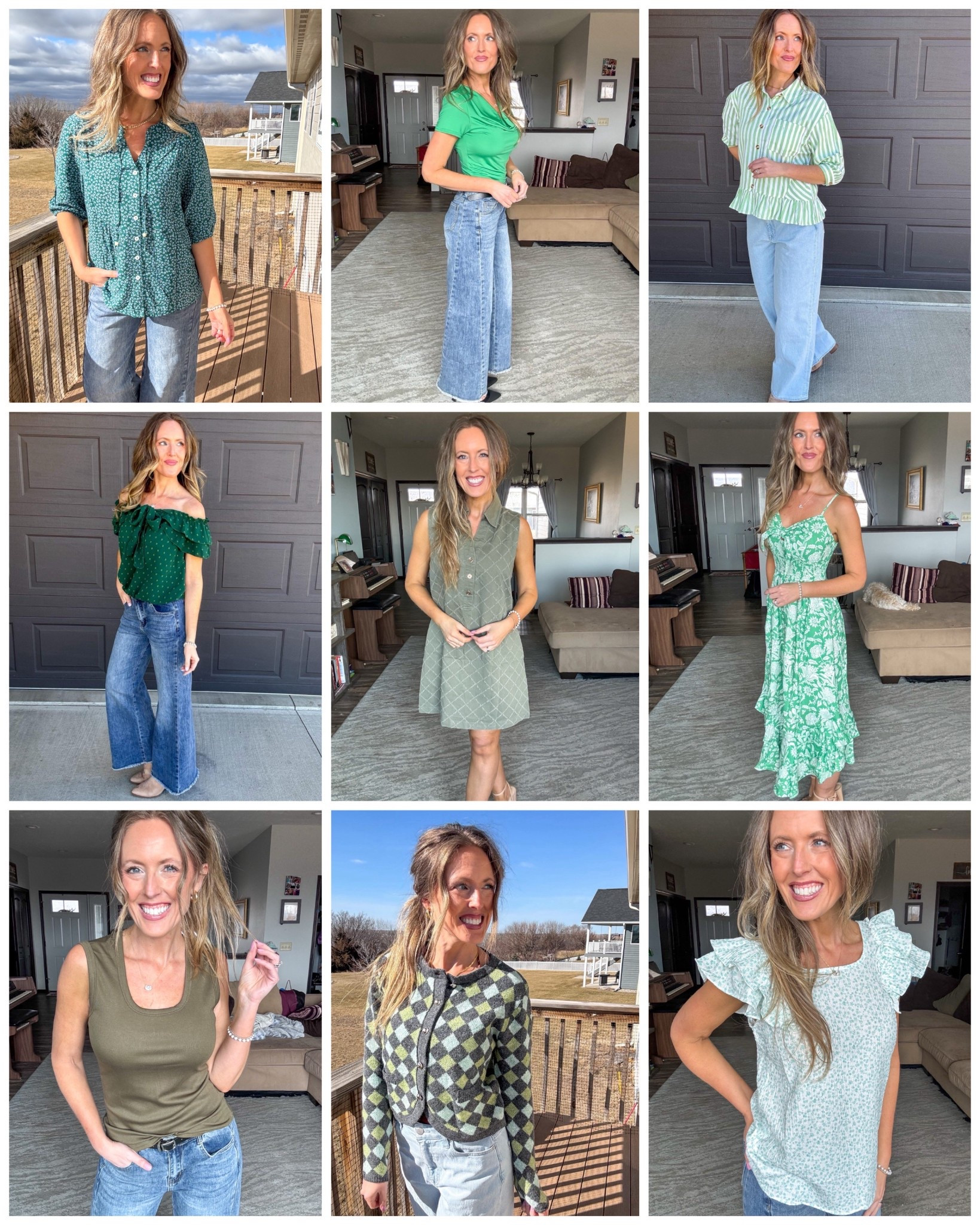 All the green St.Patricks Day outfit inspo that you need! 💚 Wearing a small in all of these dresses and tops! 

As an Amazon Influencer I earn commission on qualifying purchases. 

Green top, green dress, striped top, green denim dress, bow back top, off the shoulder green top, mom style, St.Patricks day look, green checkered sweater, green floral print blouse, spring outfit inspo 

#LTKMidsize #LTKootd #LTKOver40