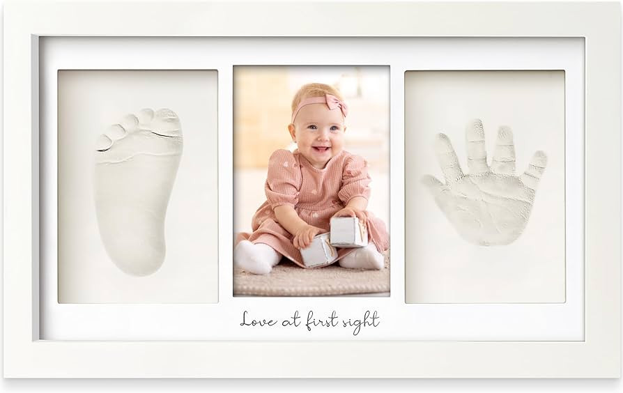 Baby Hand and Footprint Kit - Clay Handprint Keepsake Frame, Newborn Nursery Picture Frame, Perso... | Amazon (US)